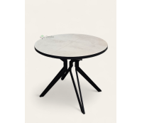 Стол обеденный круглый раздвижной ЛОФТ-К, опора ЁЖ ОБЪЁМНЫЙ, 100(140)*100 см