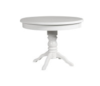 Стол обеденный круглый раздвижной Прометей, белый, 100(140)*100